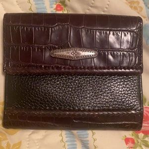 Wallet black with brown